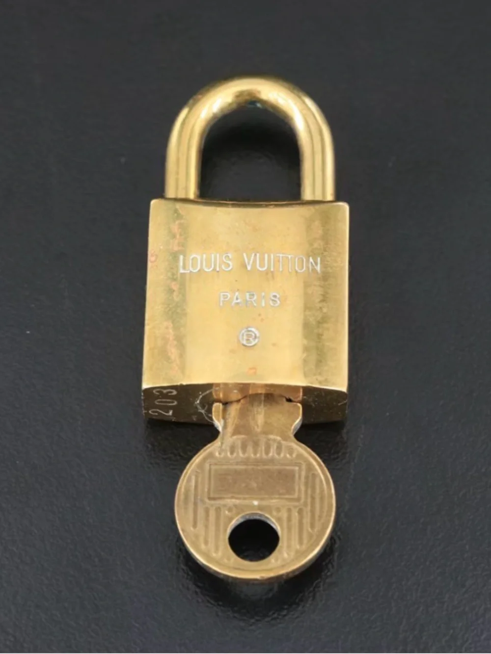 Louis Vuitton Vintage Gold-Tone Padlock with Key #203